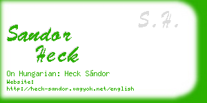 sandor heck business card